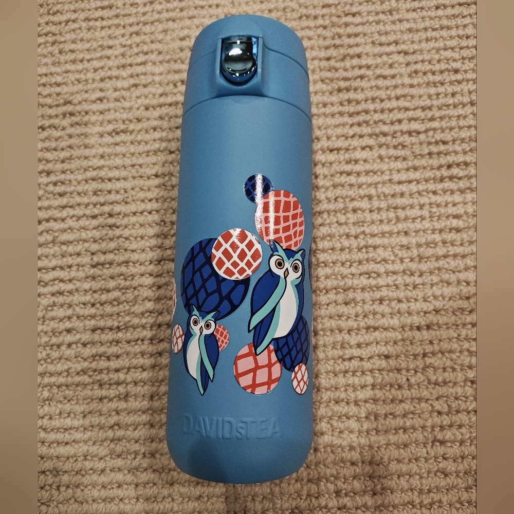 DAVIDsTEA Blue Owl Lock-top Thermos